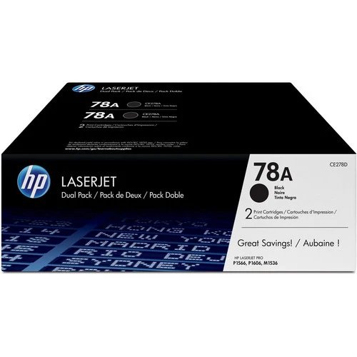 Pack double de cartouches de toner d'origine HP 78A (CE278D) - Noir - Pack double CE278D