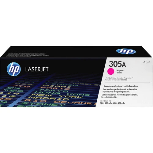 Cartouche de toner laser HP 305A (CE413A) d'origine à rendement standard - Paquet unique - Magenta - 1 de chaque CE413A