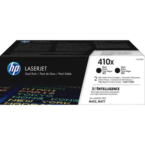 Cartouche de toner laser HP 410X (CF410XD) d'origine à haut rendement - Noir - 2/carton CF410XD