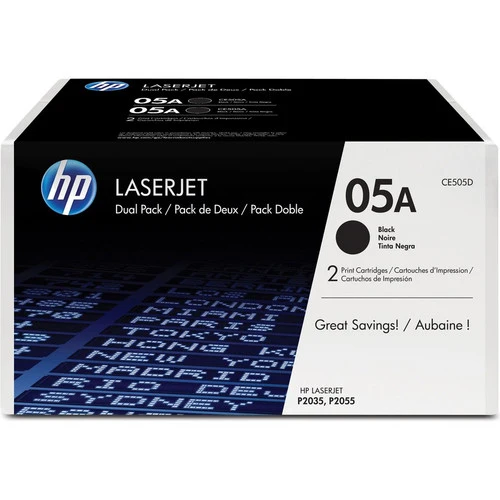 Cartouche de toner d'origine HP 05A (CE505D) - Pack double CE505D