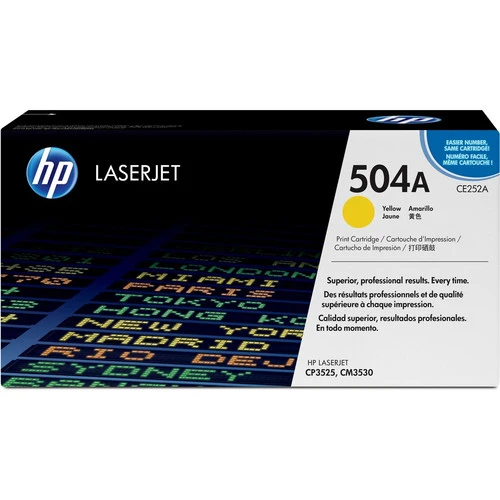 Cartouche de toner laser d'origine HP 504A (CE252A) - Paquet unique - Jaune - 1 unité CE252A