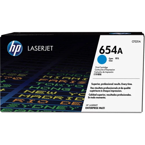 Cartouche de toner laser d'origine HP 654A (CF331A) - Paquet unique - Cyan - 1 unité CF331A