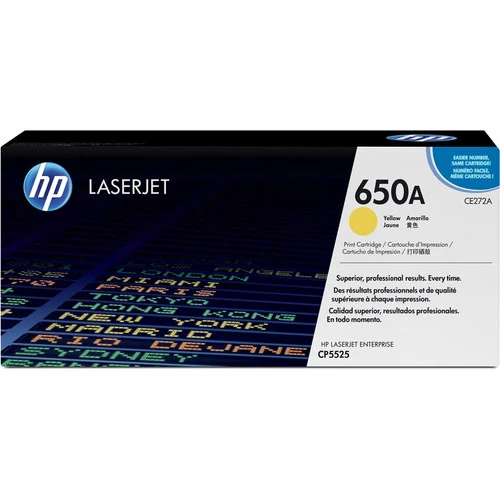Cartouche de toner laser d'origine HP 650A (CE272A) - Paquet unique - Jaune - 1 unité CE272A