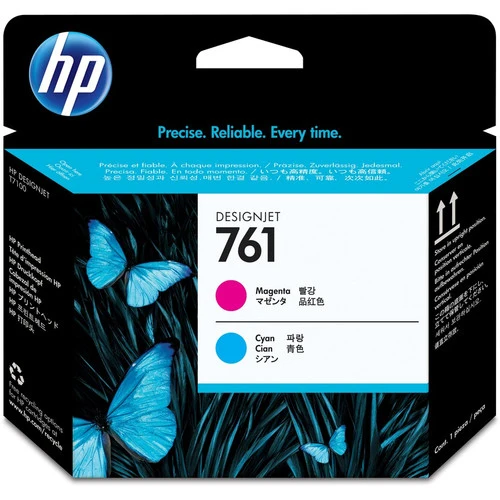 Tête d'impression jet d'encre HP 761 (CH646A) d'origine - Pack individuel - Cyan, cyan - 1 unité CH646A