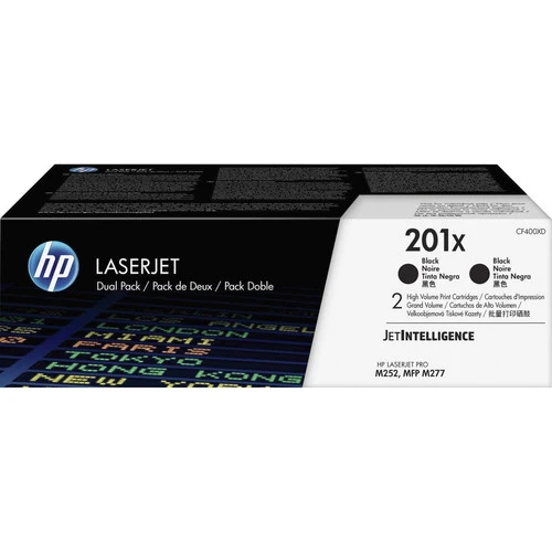 Cartouche de toner laser HP 201X (CF400XD) d'origine à haut rendement - Noir - 2/carton CF400XD