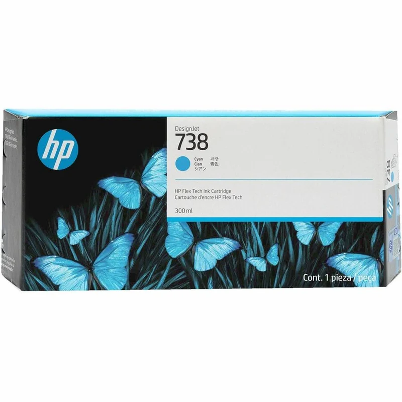 Cartouche d'encre jet d'encre HP 738 d'origine - Pack cyan 676M6A
