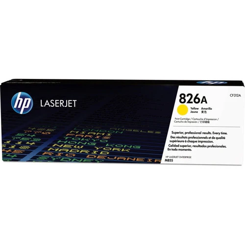 Cartouche de toner laser HP 826A (CF312A) d'origine à rendement standard - Paquet unique - Jaune - 1 unité CF312A