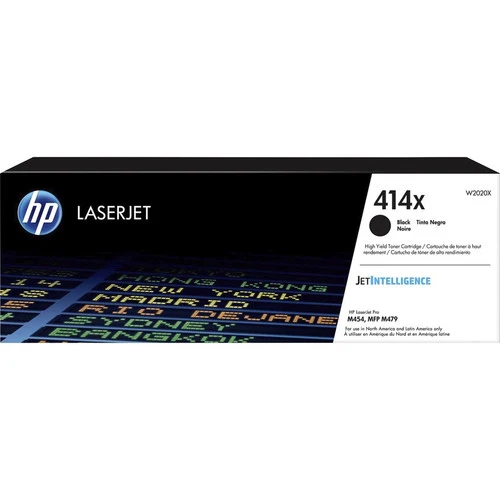 Cartouche de toner laser HP 414X (W2020X) d'origine à haut rendement - Noir - 1 de chaque W2020X