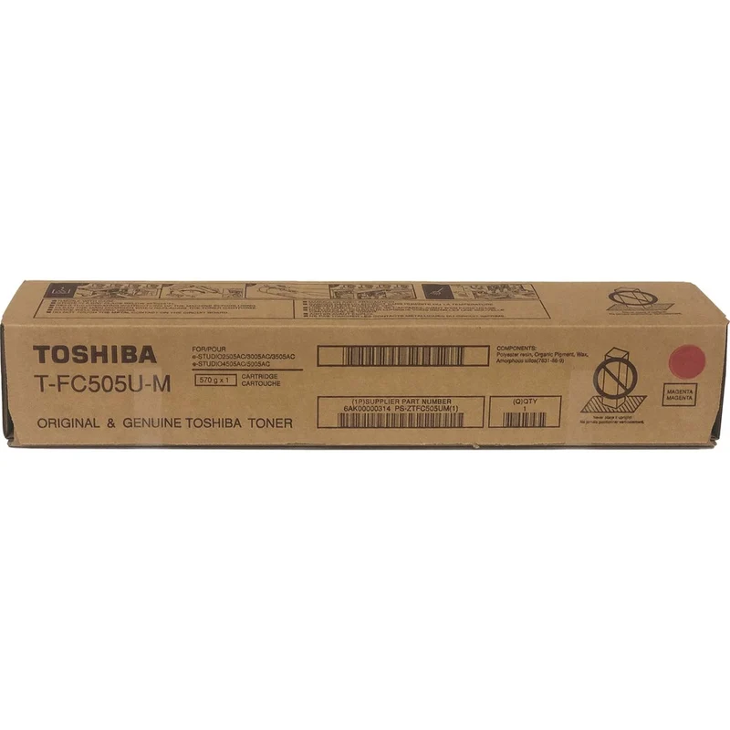 Cartouche de toner laser haute capacité d'origine Toshiba - Magenta - 1 unité TFC505UM