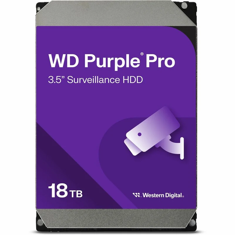 Disque dur Western Digital Purple Pro WD181PURP 18 To - 3.5" interne - SATA (SATA/600) - Méthode d'enregistrement magnétique conventionnel (CMR) WD181PURP
