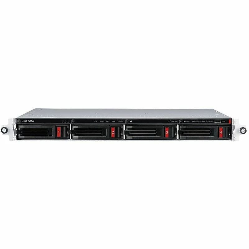 BUFFALO TeraStation 3430RN NAS à 2 baies partiellement rempli, montage en rack, disque dur 8 To (2 x 4 To) inclus, iSCSI 2.5 GBE, conforme TAA TS3430RN0802