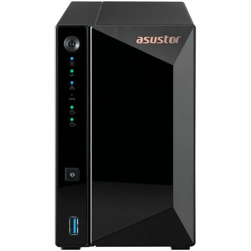 Asustor Drivestor 2 Pro Gen2 AS3302T v2, boîtier NAS 2 baies pour stockage réseau, 1.7 GHz Quad-Core, port 2.5 GbE, 2 Go de RAM DDR4, stockage en réseau pour le stockage en cloud (sans disque) AS3302T V2