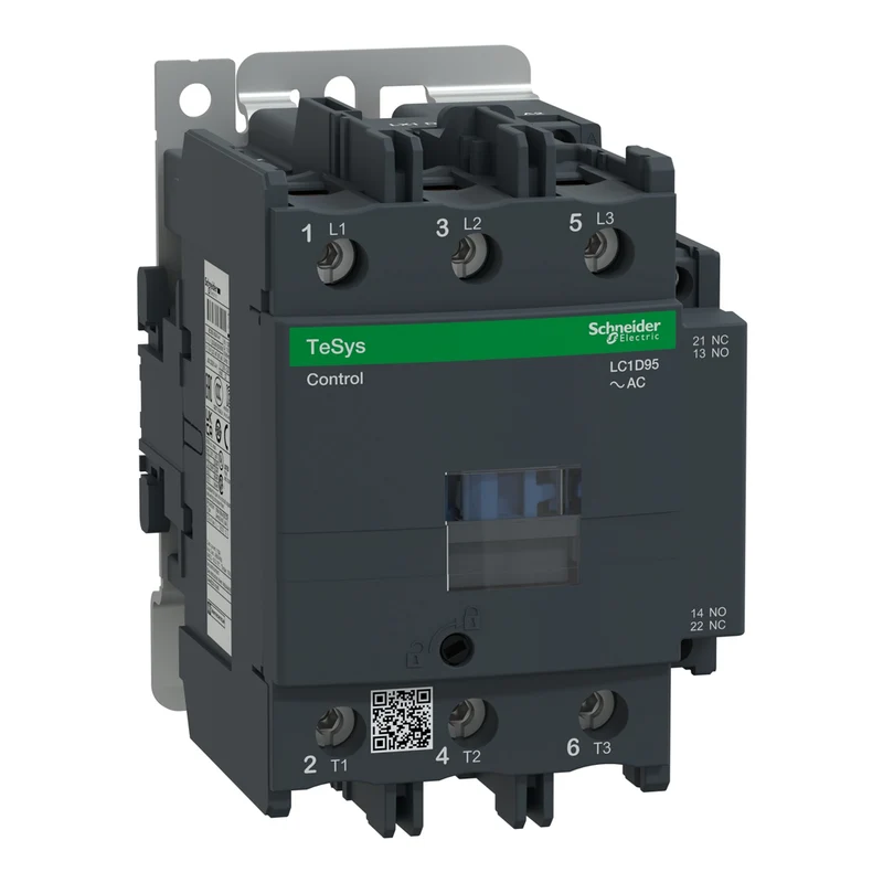 IEC Contactor, TeSys Deca, Nonreversing, 95A, 60HP At 480VAC, 3 Phase, 3 Pole, 3 NO, 24VAC 50/60Hz Coil, Open Style