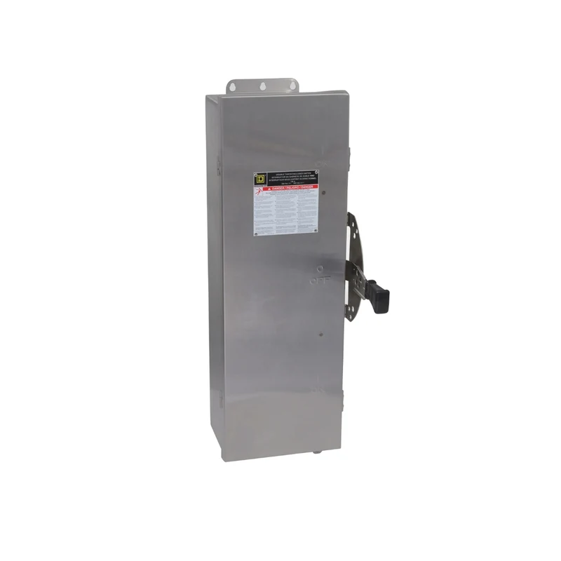 Safety Switch, Double Throw, Non Fusible, 3 Pole, 3 Wire, 600VAC, 600VDC, 100A, Type 4/4X/5, 304 Stainless Steel