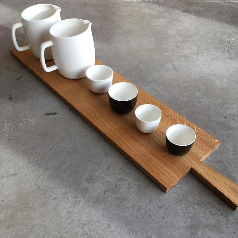 Planche à découper design en bois de chêne extra longue