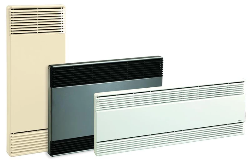 European-style convector Medium 1250/938W 240/208V white, wall mounted non prog. electronic stat