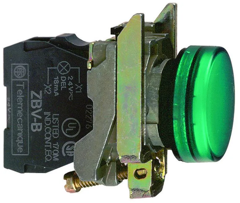 PILOT LIGHT LED 22MM 110-120VAC DIRECT SUPPLY GREEN