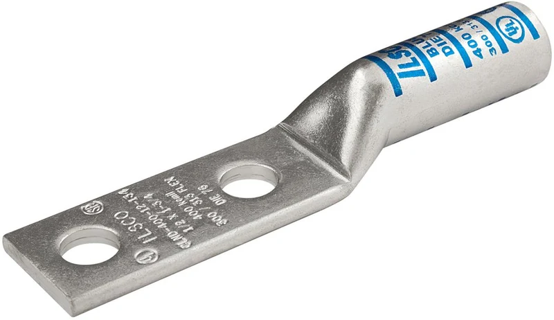LUG COMPRESSION #6 COPPER WIRE 2-HOLE 3/8" BLUE