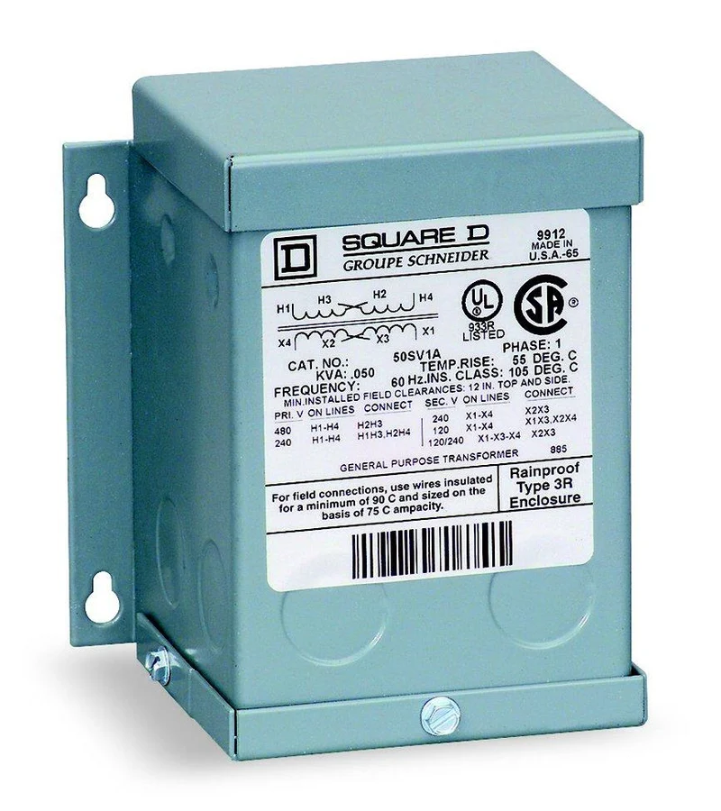 TRANSFORMER 1.5KVA 1-PH 240/480V TO 120/240V DRY TYPE