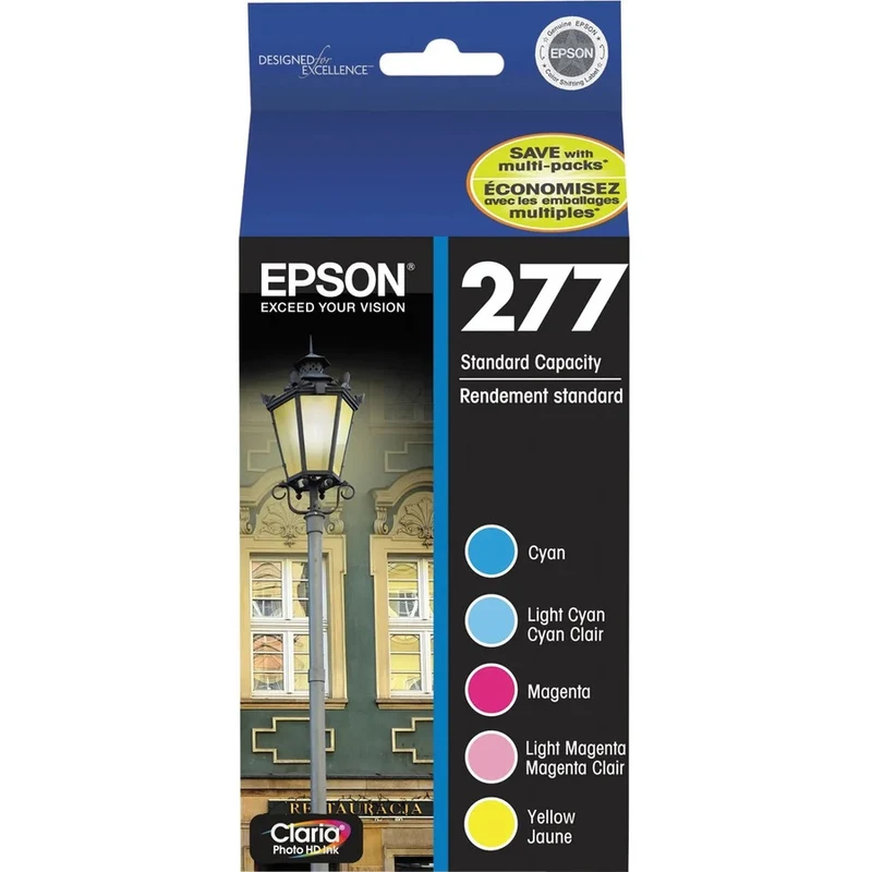Cartouche d'encre à jet d'encre d'origine Epson Claria 277 - Pack multiple - Cyan, Magenta, Jaune, Cyan clair, Magenta clair Pack T277920-S