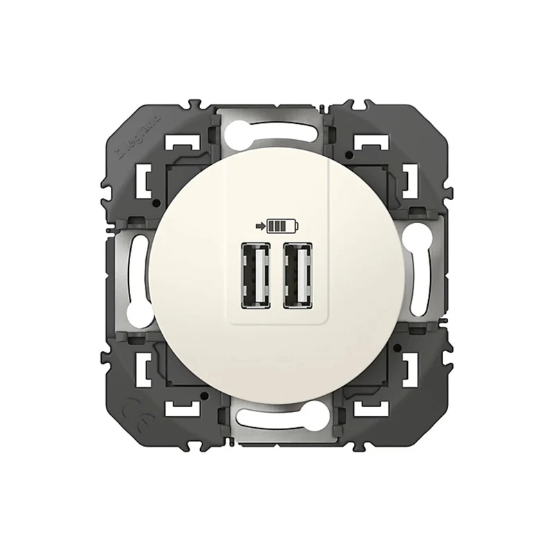 Double prise USB-A 2,4A 12W à composer - Dooxie - blanc - Legrand
