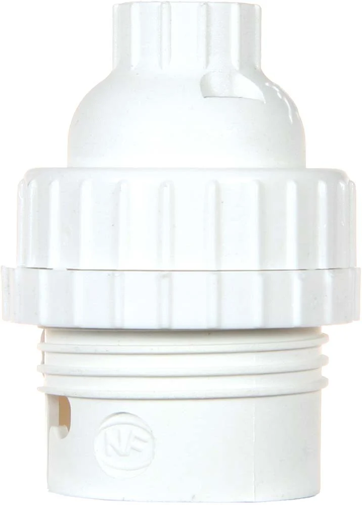 Douille nylon B22 double bague raccord 10mm - Blanc - Lébénoïd