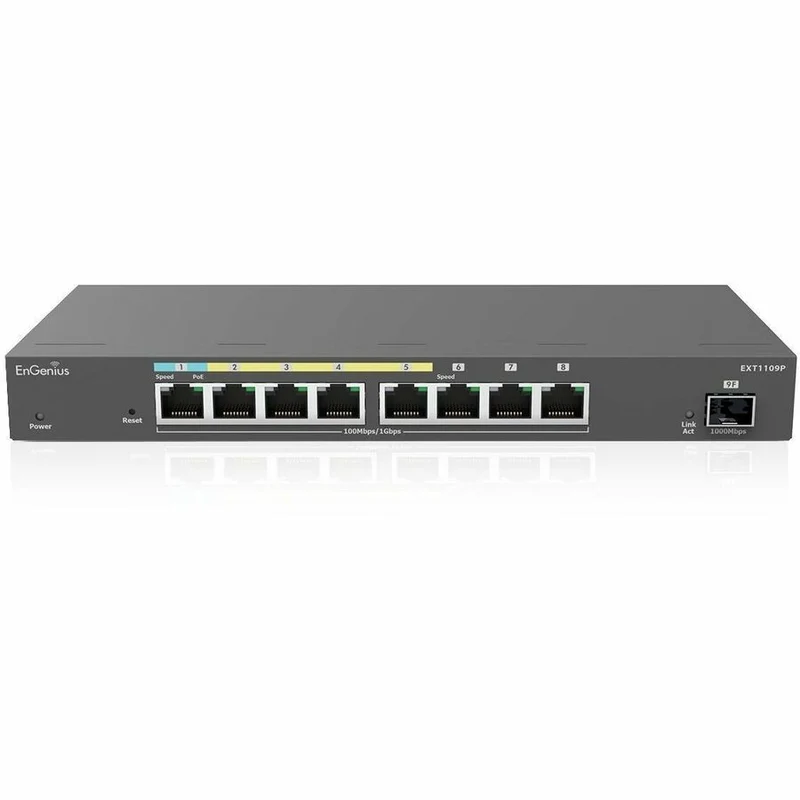 Extendeur de commutateur EnGenius 3xGE, 4xGE PoE, 1xGE PD avec 1 port SFP EXT1109P