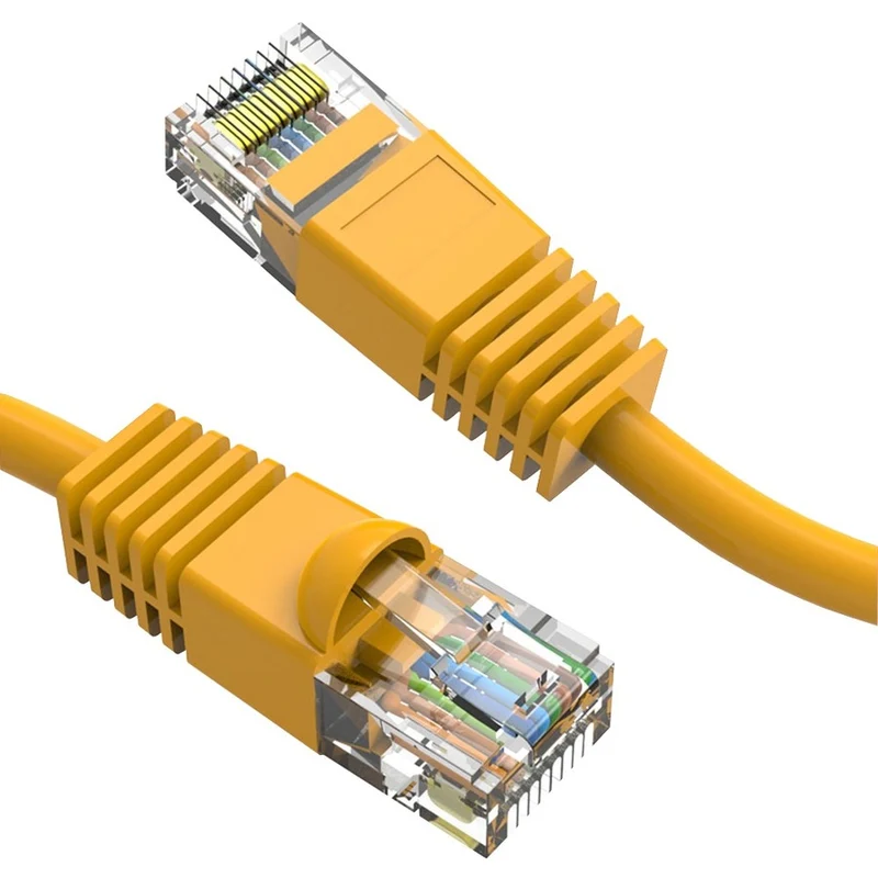 Axiom 15FT CAT6 UTP 550 MHz Câble de raccordement sans accroc Botte moulée (Jaune) C6MB-Y15-AX