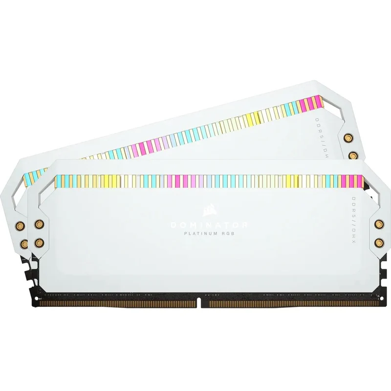 Kit de mémoire Corsair Dominator Platinum RGB 32 Go (2 x 16 Go) DDR5 DRAM 6200 36 MHz C32 - Blanc CMT5GX2M6200X36CXNUMXW