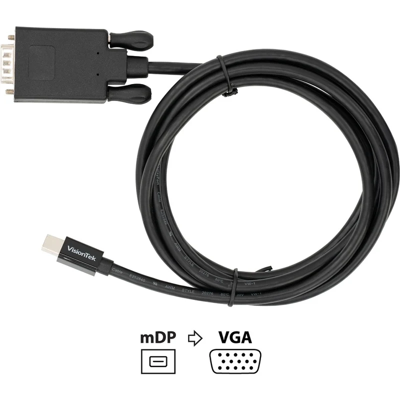 Câble actif VisionTek Mini DisplayPort vers VGA de 2 mètres (M/M) 901217