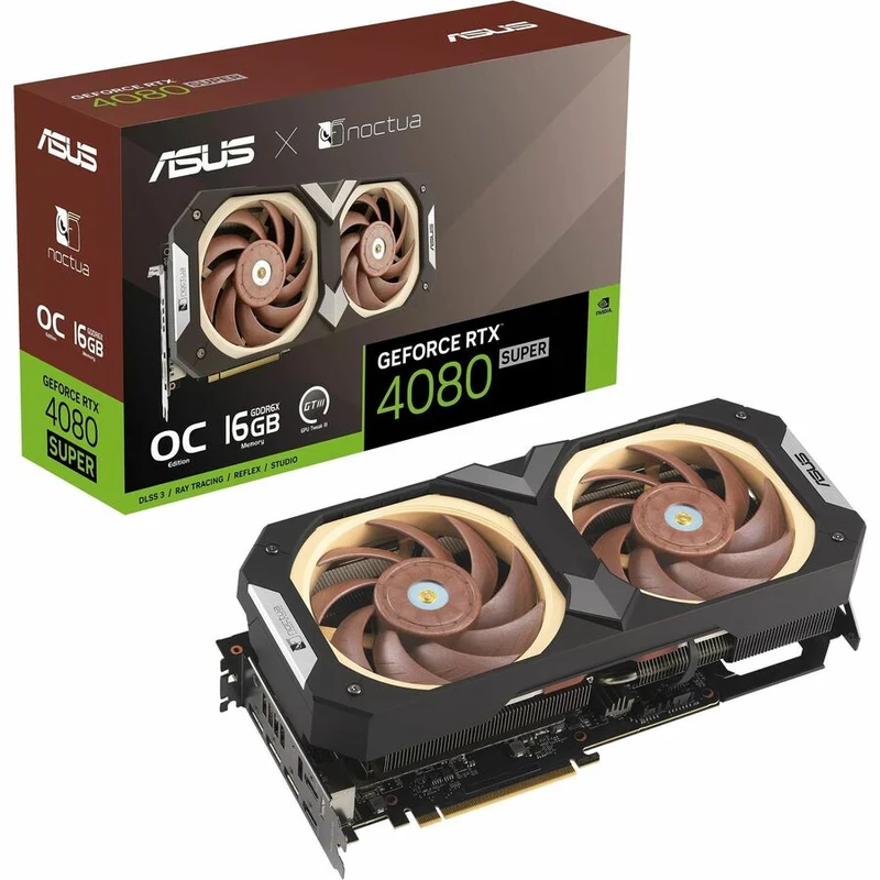 Carte graphique Asus NVIDIA GeForce RTX 4080 SUPER - 16 Go GDDR6X RTX4080S-O16G-NOCTUA