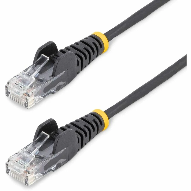 Câble Ethernet CAT5 fin noir de 6 m de StarTech.com, RJ45 fin sans accroc, UTP, LSZH, cuivre nu 28 AWG, cordon de raccordement réseau fin, testé Fluke N6PAT5BKS