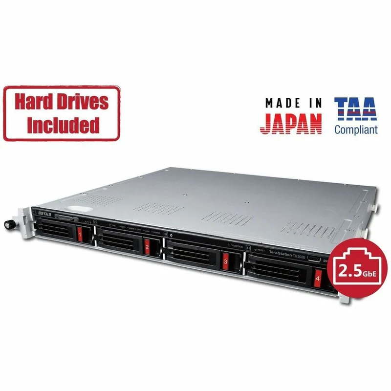 Stockage NAS en rack BUFFALO TeraStation 3420 4 baies SMB 16 To (2 x 8 To) avec disques durs inclus TS3420RN1602