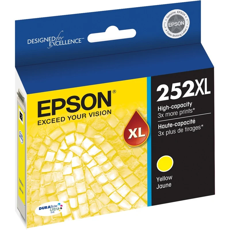 Cartouche d'encre à jet d'encre haute capacité d'origine Epson DURABrite Ultra 252XL - Jaune - 1 unité T252XL420-S