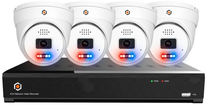 Network Surveillance Kit 4 Ports 4 MP NDAA XKIT4OVIP4MP-AI-E-1T