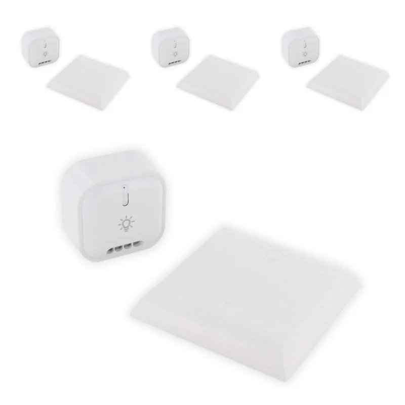 Lot de 4 modules d'éclairage avec interrupteur sans fil On/Off - 1000W - Blanc - Chacon