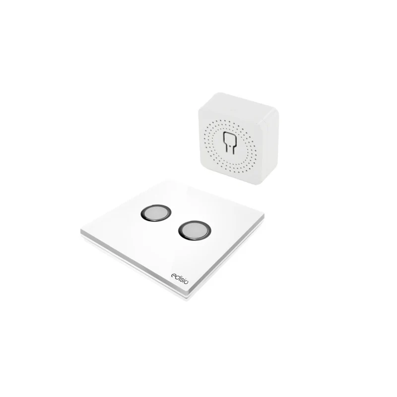 Kit éclairage Edisio récepteur + interrupteur 2 boutons - 150m - Blanc - Chacon