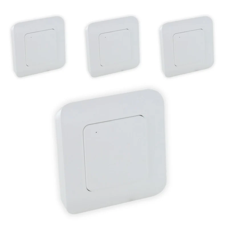 Lot de 4 interrupteurs sans fil simple DiO On/Off - IP20 - 50m de portée - Blanc - Chacon