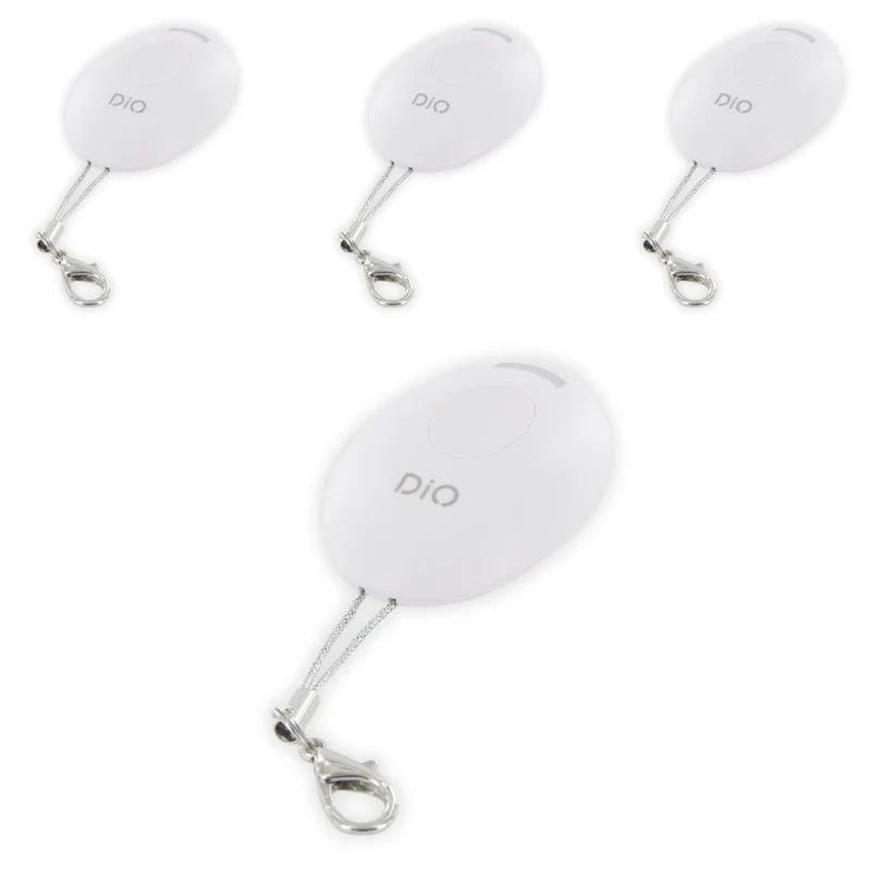 Lot de 4 télécommandes porte-clés LED DiO - 32 récepteurs - Blanc - Chacon