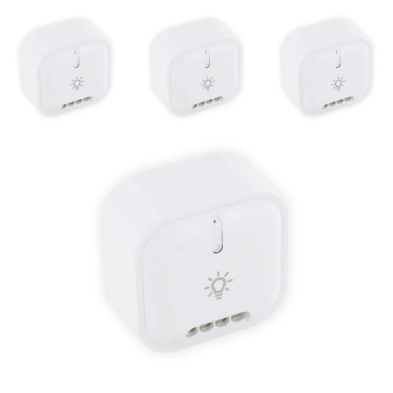 Lot de 4 modules On/Off commande éclairage sans fil - à distance - 50m de portée - Blanc - Chacon