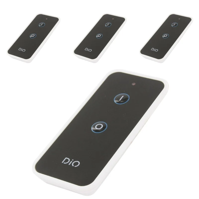 Lot de 4 télécommandes 1 canal DiO sur radio-fréquence - portée 50m - Noir - Chacon