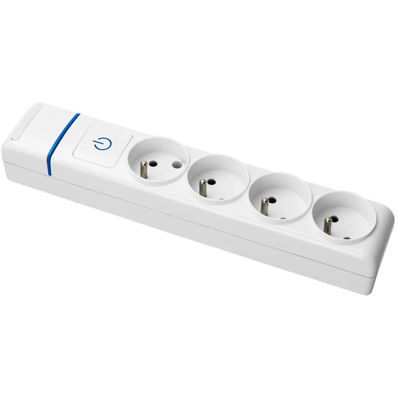 Multiprise Blanche interrupteur lumineux 4 prises 2P+T 16A - Solera
