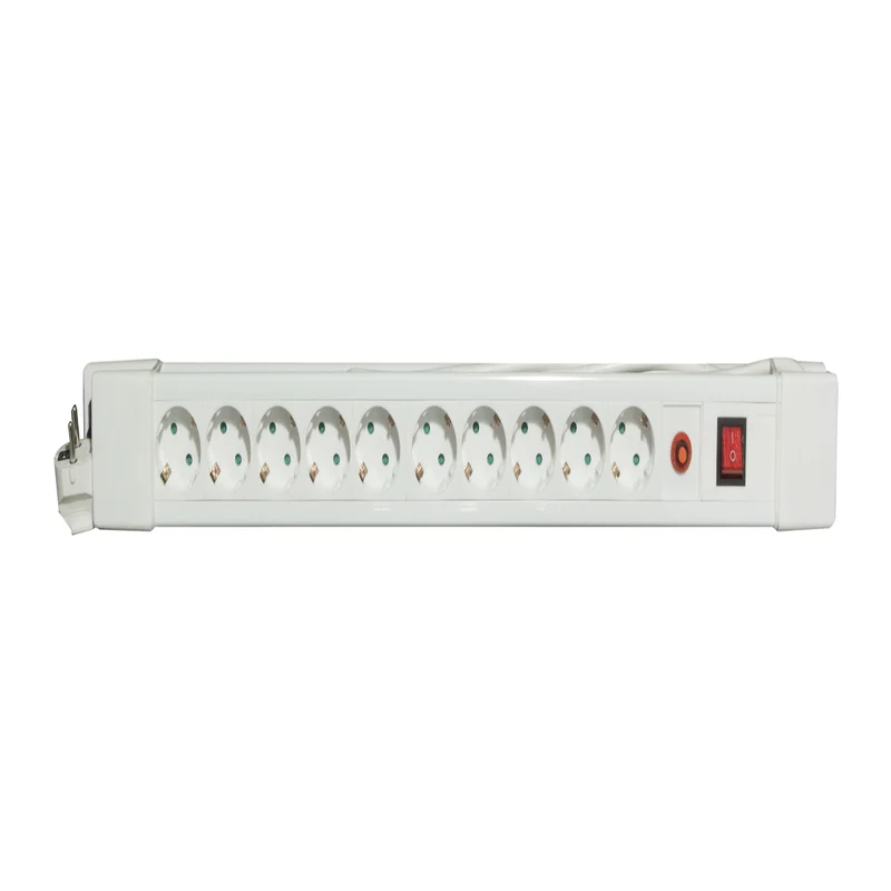 Bloc multiprise Schuko 10x16A + interrupteur - Noir - Chacon