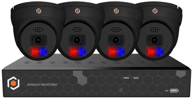 Network Surveillance Kit 4 Ports 4 MP NDAA XKIT4OVIP4MP-AI-E-B-1T