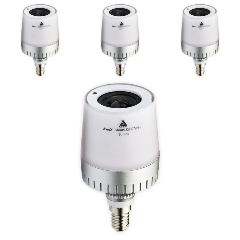 Lot de 4 ampoules LED Bluetooth E14 + enceinte avec télécommande - Chacon