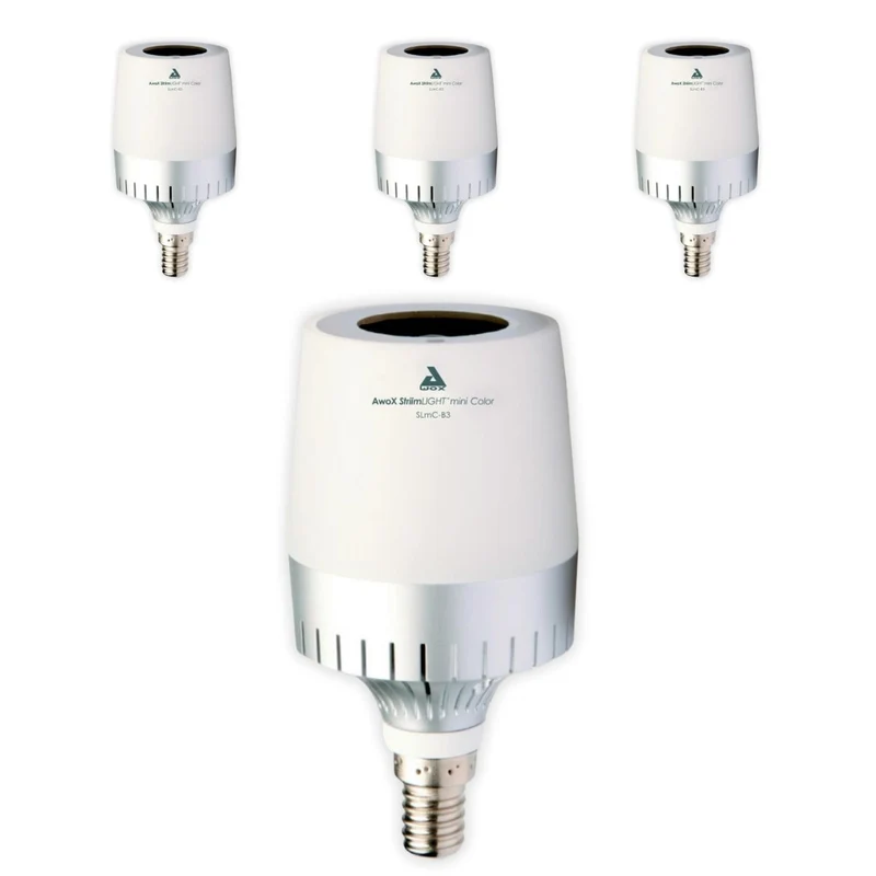 Lot de 4 ampoules LED E14 Bluetooth + enceinte avec télécommande - Chacon