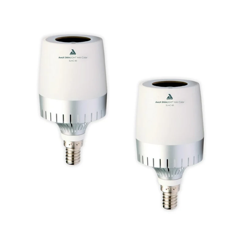 Lot de 2 ampoules LED E14 Bluetooth + enceinte avec télécommande - Chacon