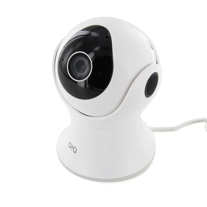 Caméra de surveillance rotative Wi-Fi int/ext - 1080p - 16Go - Blanc et Noir - DiO