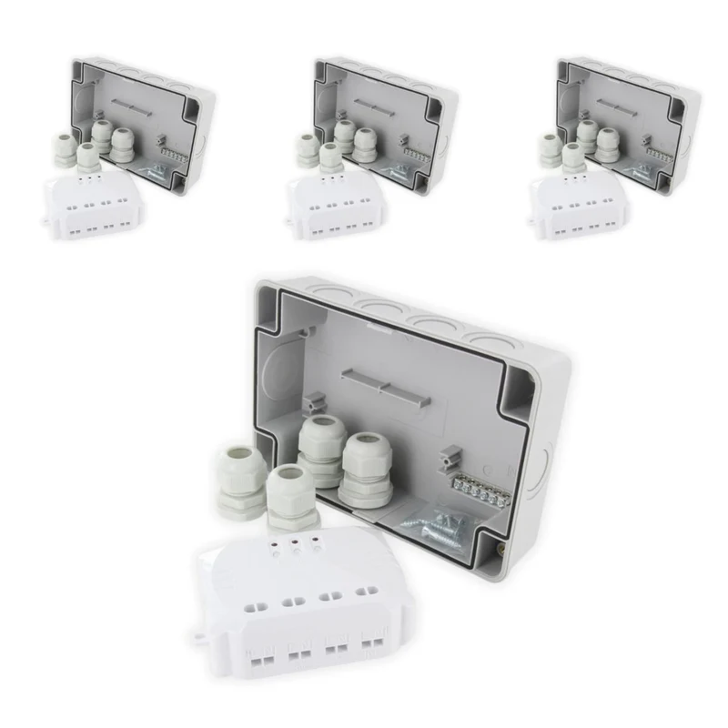 Lot de 4 modules 3 canaux On/Off - IP56 - 3500W - 1 entrée + 3 sorties - Chacon