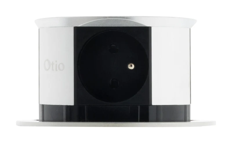 Lot de 2 blocs prises encastrables compacts 2P+T 16A + USB - Otio